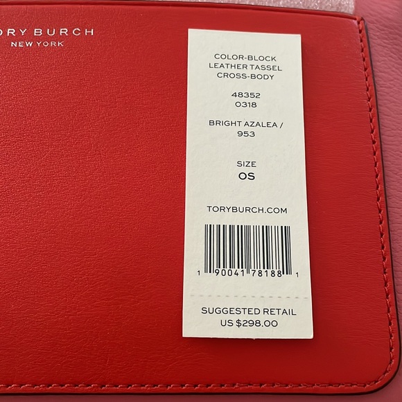 🎀TORY BURCH COLOR BLOCK LEATHER TASSEL CROSSBODY BAG NWT🎀 - Picture 10 of 12